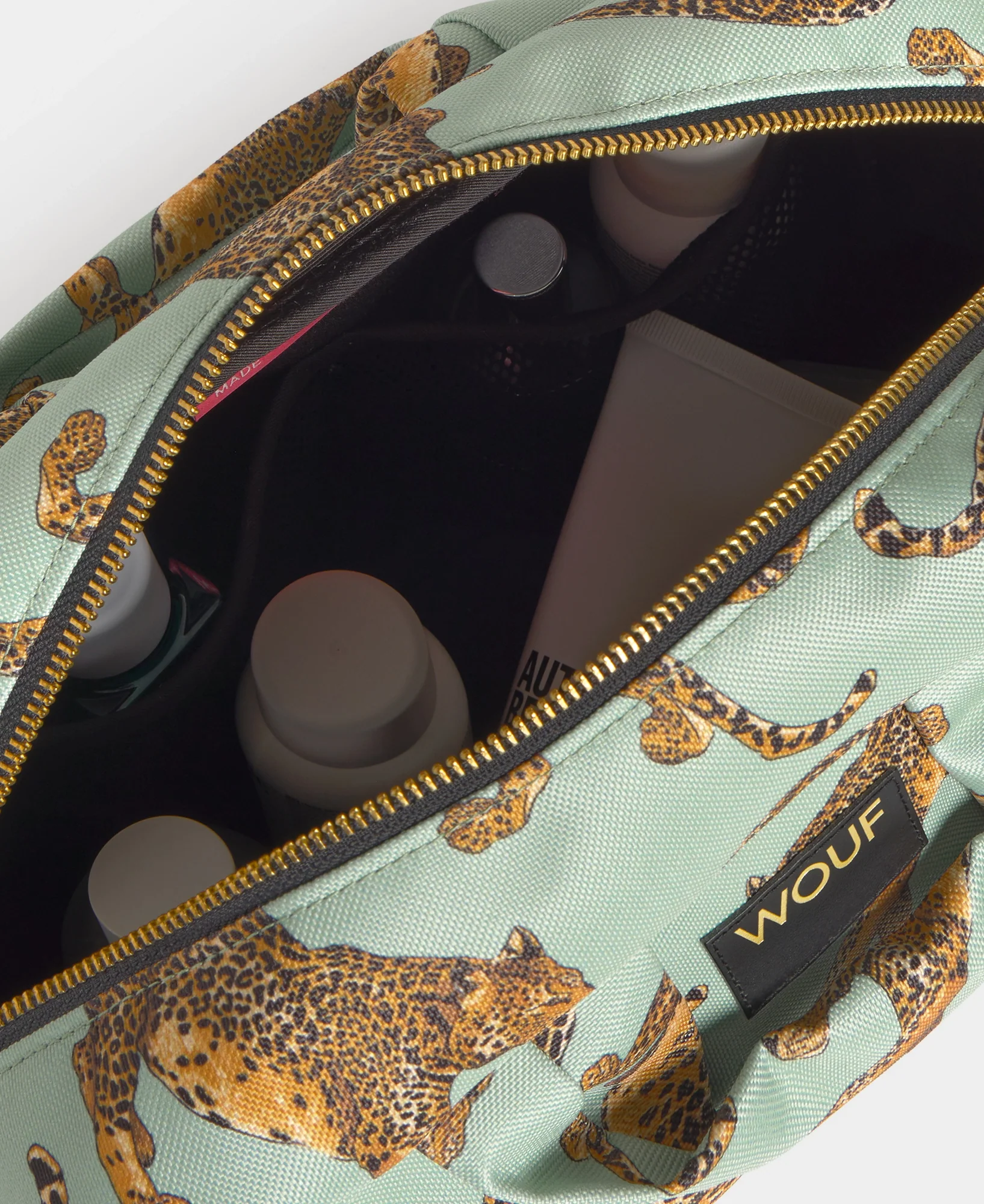 Emerald Leopard Large Toiletry Bag - Image 3