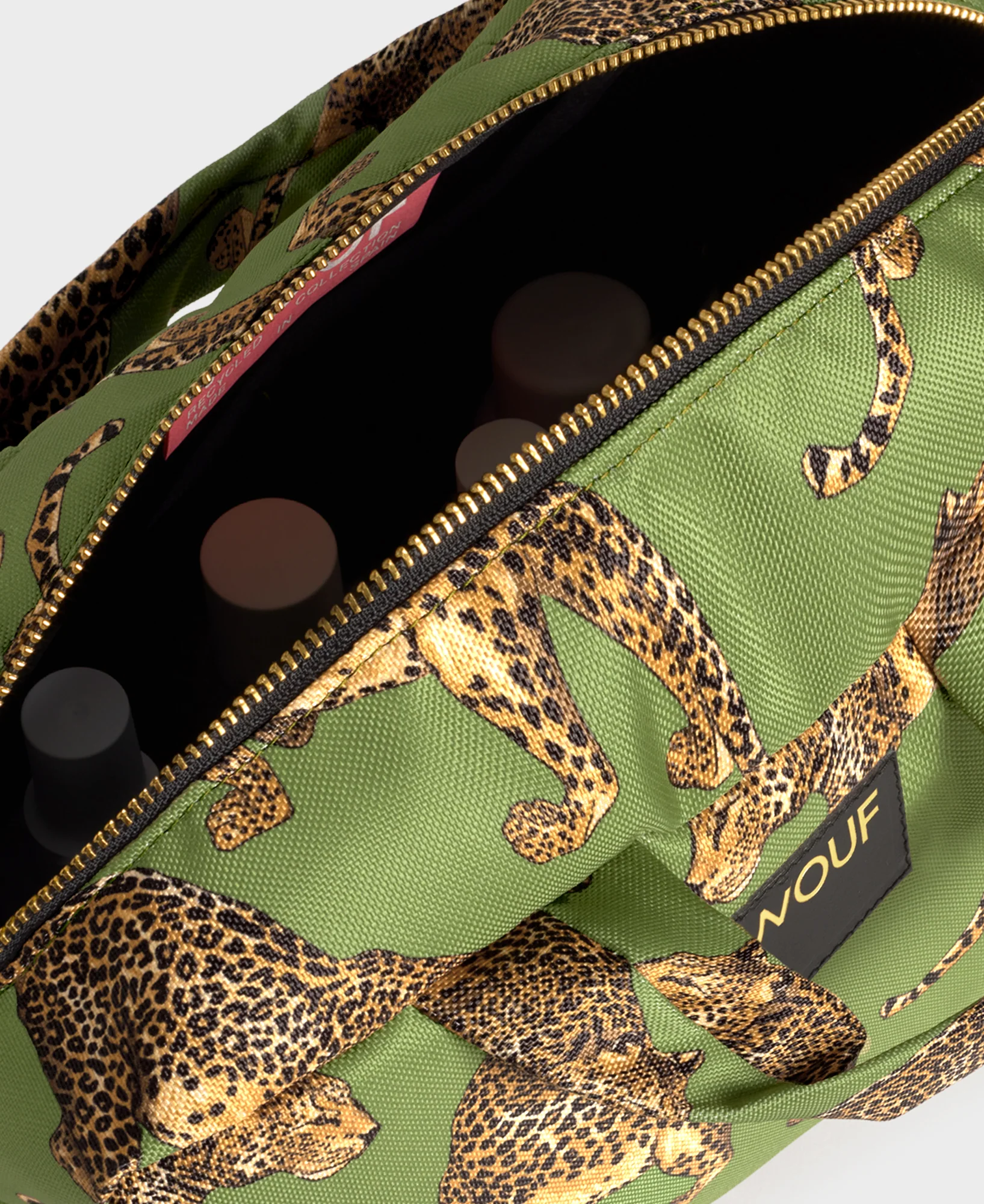 Olive Leopard Large Toiletry Bag - Image 4